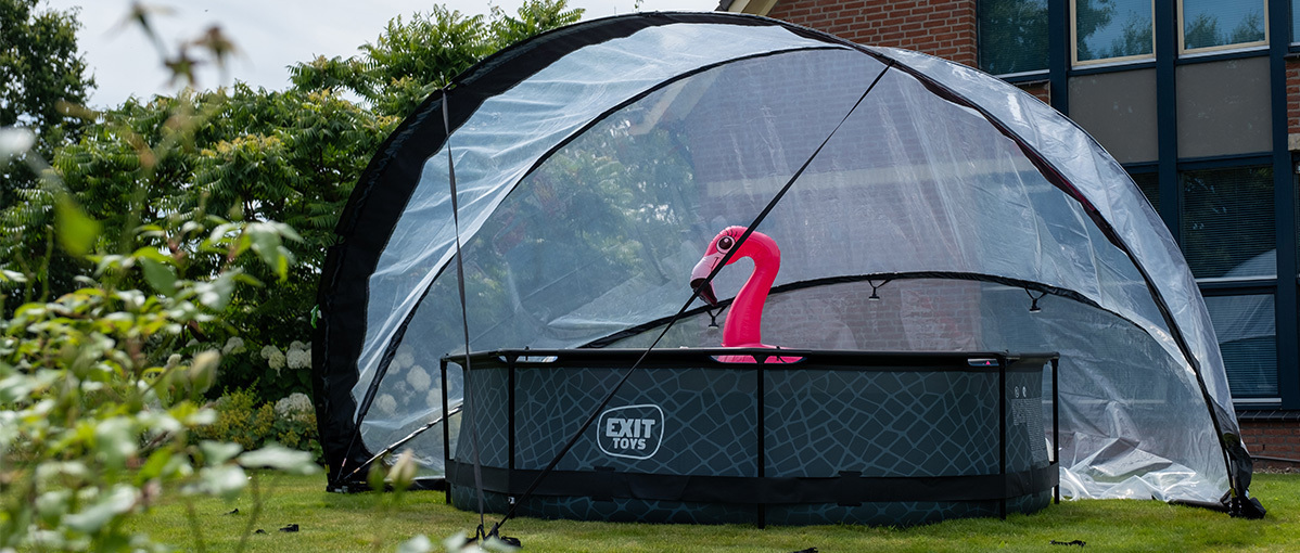 What size EXIT pool dome fits over my pool?
