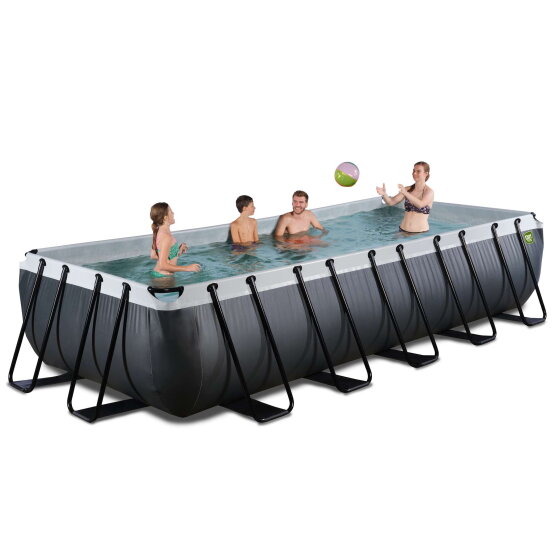 Piscina EXIT Black Leather 540x250x100cm con pompa filtro - nero