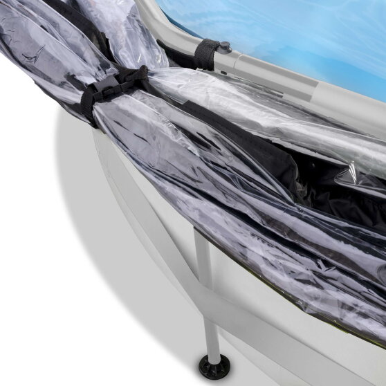 Piscina EXIT Soft Grey &oslash;360x76cm con pompa filtro e copertura - grigio