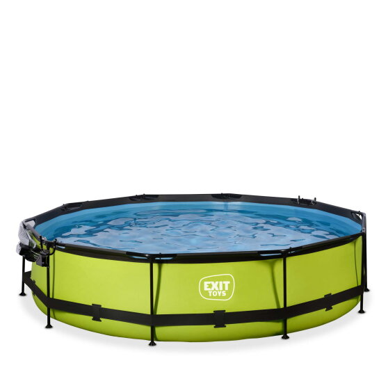 Piscina EXIT Lime ø360x76cm con pompa filtro e copertura - verde