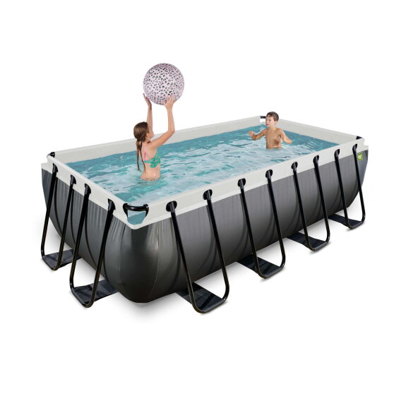 Piscina EXIT Black Leather 400x200x100cm con pompa filtro - nero