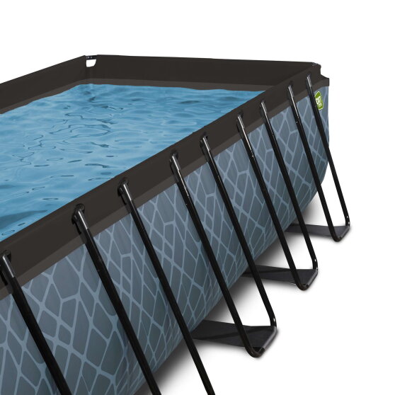 Piscina EXIT Stone 540x250x122cm con pompa filtro a sabbia - grigia
