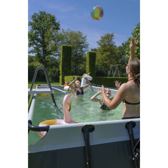 Piscina EXIT Black Leather 540x250x122cm con pompa filtro - nero