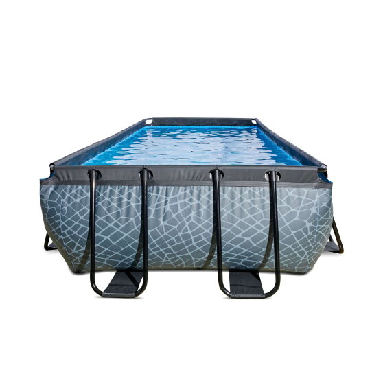 Piscina EXIT Stone 400x200x100cm con pompa filtro - grigia