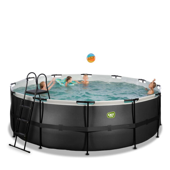 Piscina EXIT Black Leather ø427x122cm con pompa filtro - nero