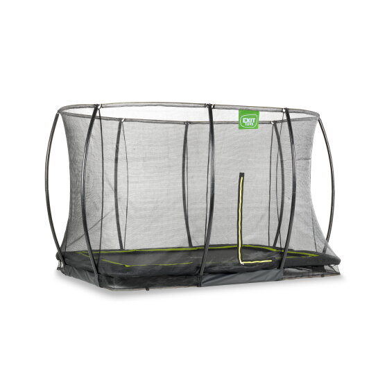 Trampolino elastico interrato EXIT Silhouette 244x366cm con rete di sicurezza - nero