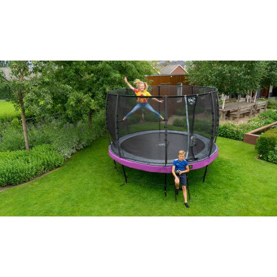 EXIT Elegant Premium trampoline ø366cm with Deluxe safetynet - purple