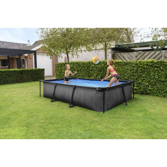 Piscina EXIT Black Wood 300x200x65cm con pompa filtro - nera