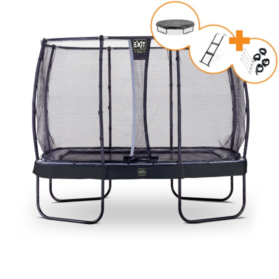 Trampolino elastico EXIT Elegant Premium set completo 214x366cm - nero