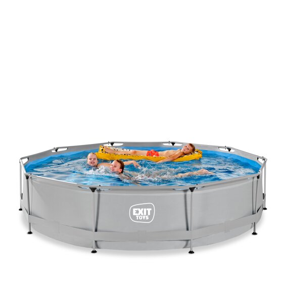 EXIT Soft Grey pool ø360x76cm with filter pump - grey