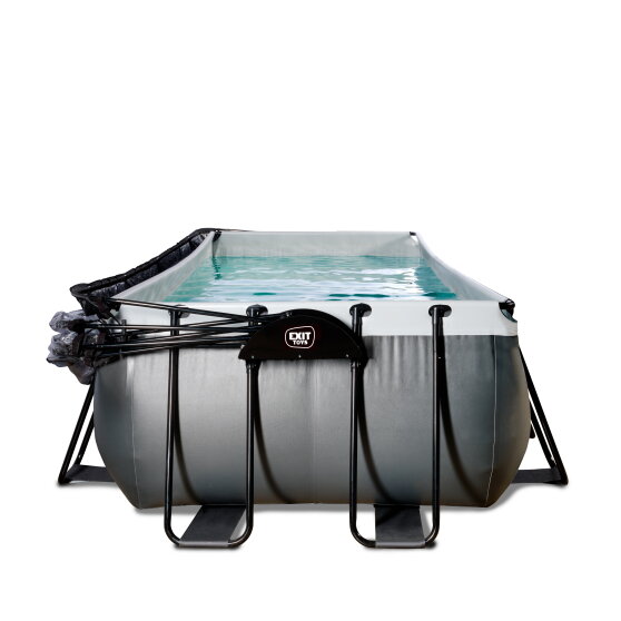 EXIT Black Leather pool 540x250x122cm with sand filter pump and dome - black