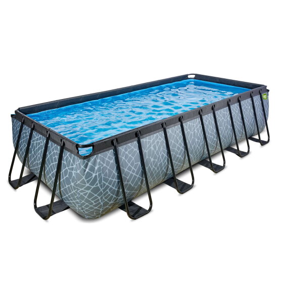 Piscina EXIT Stone 540x250x122cm con pompa filtro a sabbia - grigia