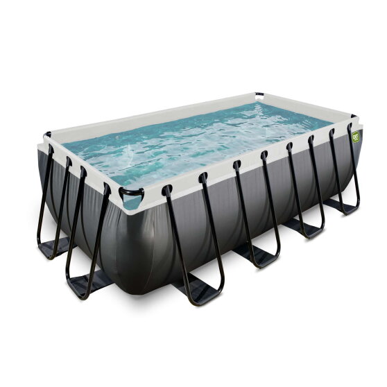 Piscina EXIT Black Leather 400x200x122cm con pompa filtro a sabbia - nero