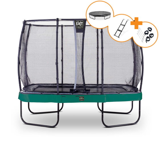 Trampolino elastico EXIT Elegant Premium set completo 214x366cm - verde