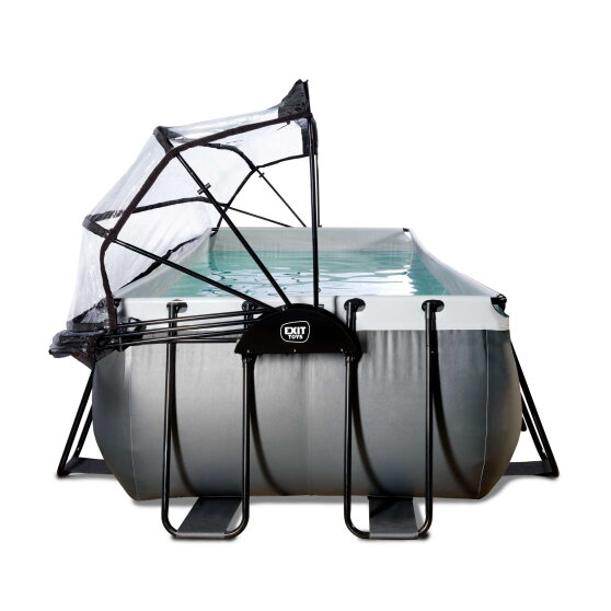 Piscina EXIT Black Leather 540x250x122cm con pompa filtro a sabbia e copertura e set accessori - nero
