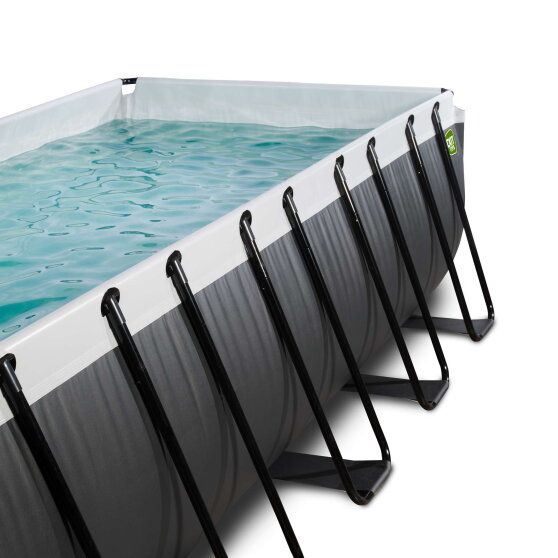 Piscina EXIT Black Leather 540x250x122cm con pompa filtro - nero