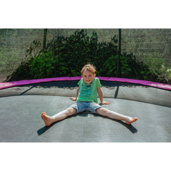 Trampolino elastico interrato EXIT Silhouette ø427cm con rete di sicurezza - rosa