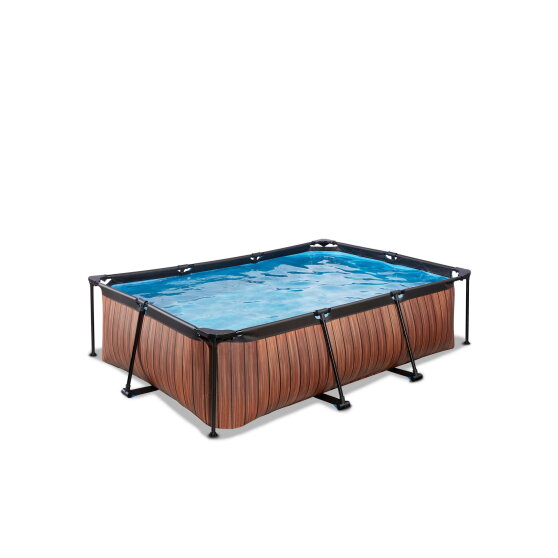 Piscina EXIT Wood 220x150x65cm con pompa filtro - marrone