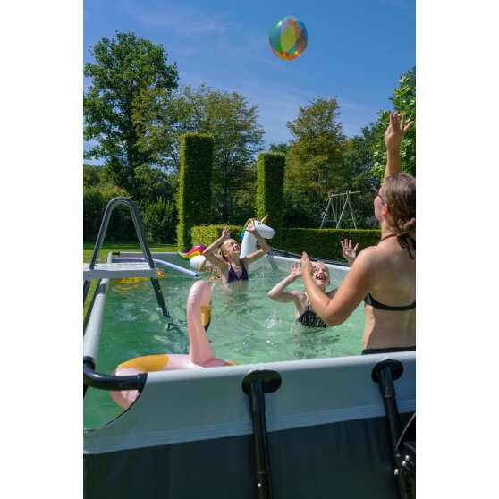 EXIT Black Leather pool 540x250x122cm with sand filter pump - black