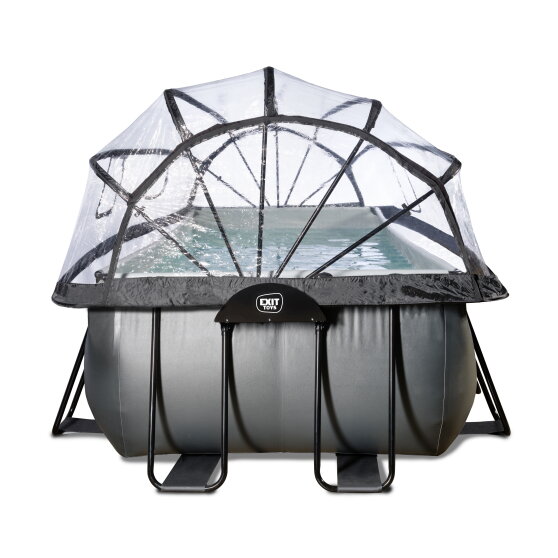 EXIT Black Leather pool 540x250x100cm with sand filter pump and dome - black