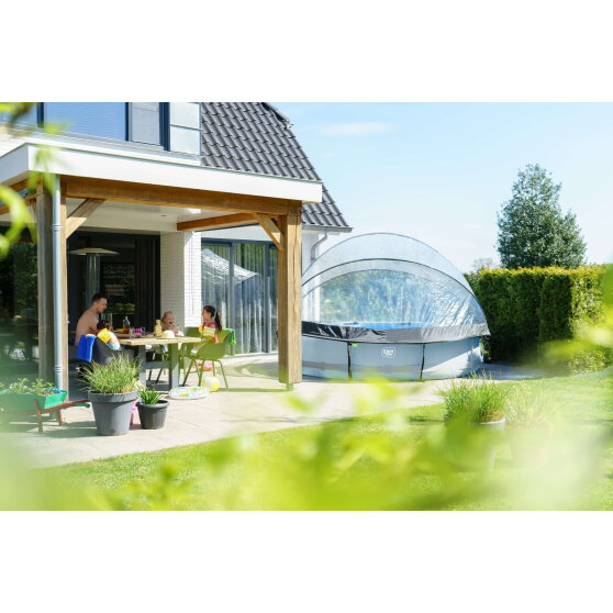 Piscina EXIT Soft Grey &oslash;360x76cm con pompa filtro e copertura - grigio