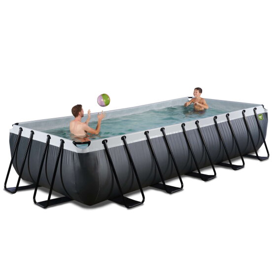 Piscina EXIT Black Leather 540x250x100cm con pompa filtro - nero