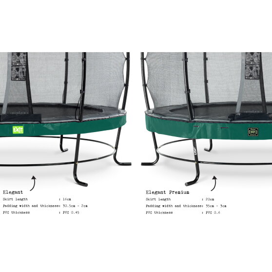 Trampolino elastico EXIT Elegant Premium set completo ø305cm - verde