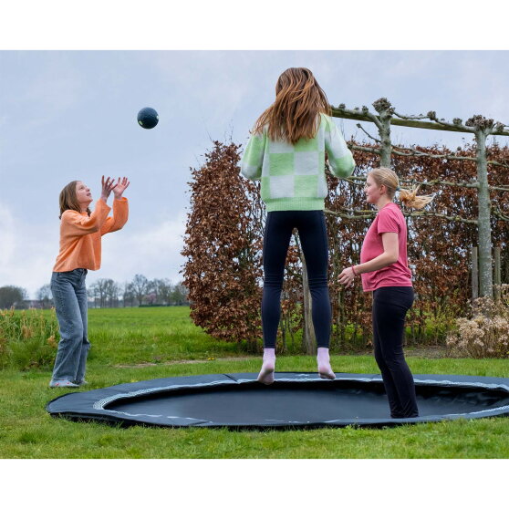 Trampolino elastico sportivo a livello del suolo EXIT InTerra ø244cm - nero
