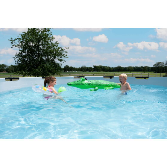 Piscina EXIT Black Leather ø450x122cm con pompa filtro a sabbia - nero