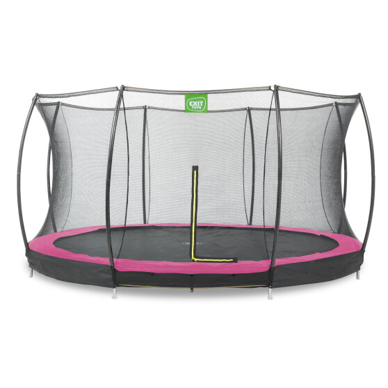 Trampolino elastico interrato EXIT Silhouette ø427cm con rete di sicurezza - rosa