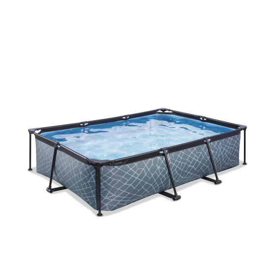 Piscina EXIT Stone 300x200x65cm con pompa filtro - grigia