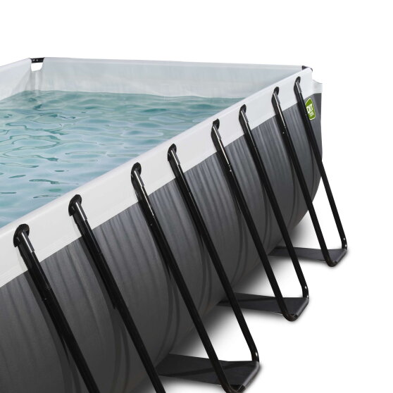 Piscina EXIT Black Leather 400x200x122cm con pompa filtro a sabbia - nero