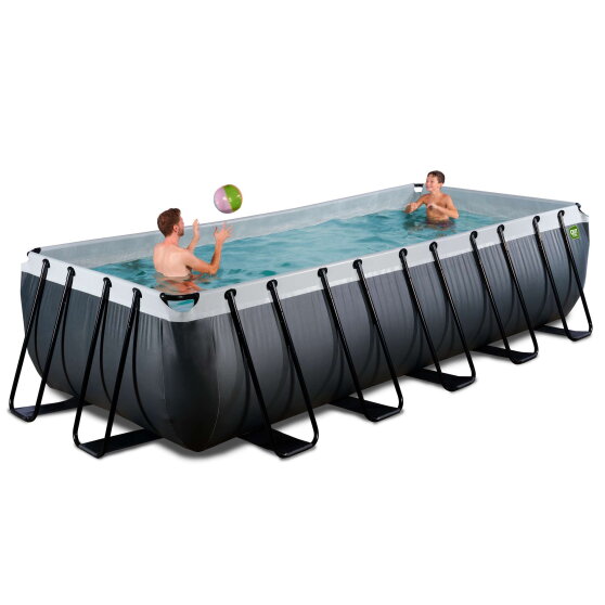 Piscina EXIT Black Leather 540x250x122cm con pompa filtro - nero