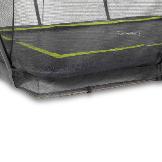 Trampolino elastico interrato EXIT Silhouette 244x366cm con rete di sicurezza - nero