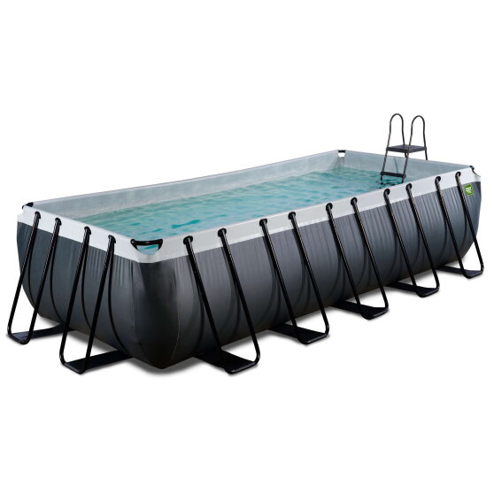 Piscina EXIT Black Leather 540x250x122cm con pompa filtro - nero