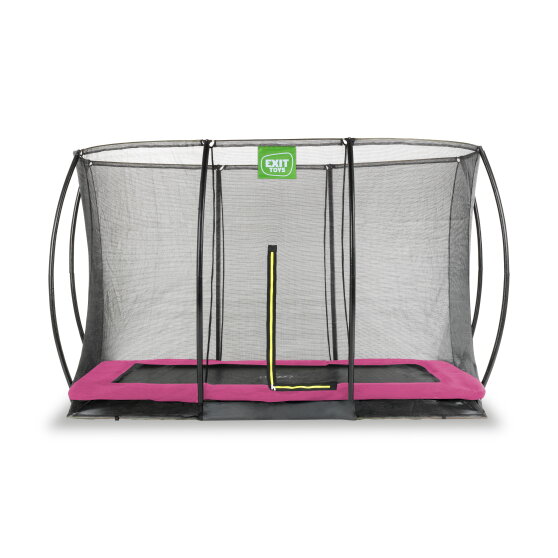 Trampolino elastico interrato EXIT Silhouette 214x305cm con rete di sicurezza - rosa