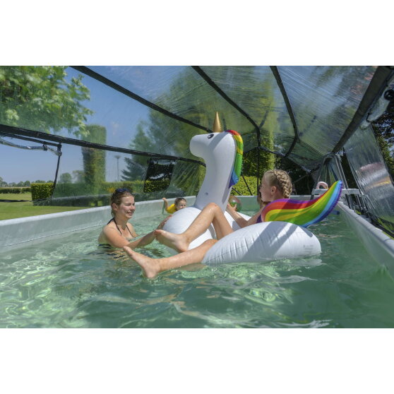 Piscina EXIT Black Leather 540x250x122cm con pompa filtro a sabbia e copertura e set accessori - nero