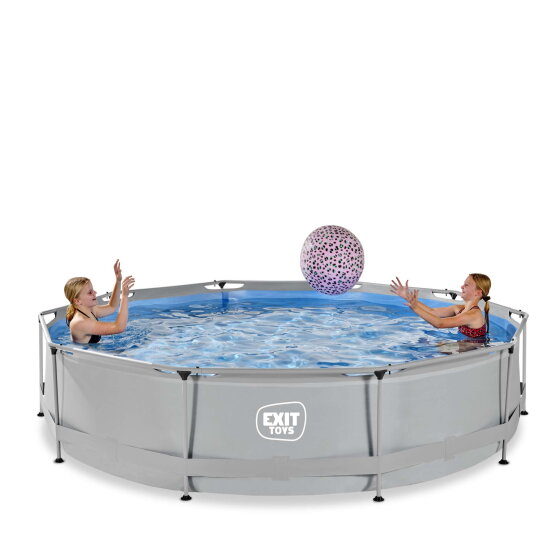 Piscina EXIT Soft Grey ø360x76cm con pompa filtro - grigia