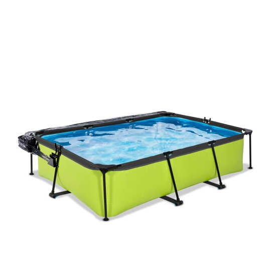 Piscina EXIT Lime 300x200x65cm con pompa filtro e copertura - verde