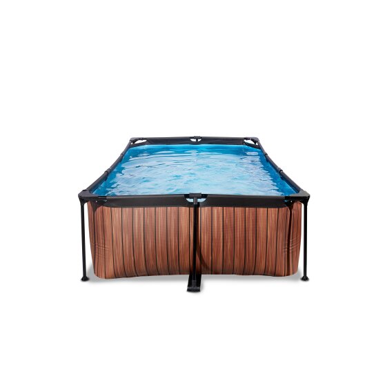 EXIT Wood pool 220x150x65cm with filter pump - brown
