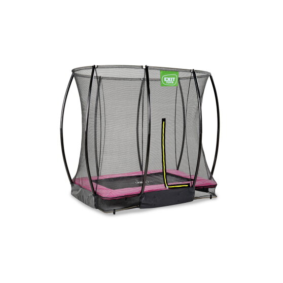 Trampolino elastico interrato EXIT Silhouette 153x214cm con rete di sicurezza - rosa