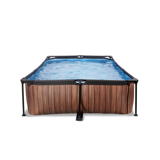 Piscina EXIT Wood 300x200x65cm con pompa filtro - marrone