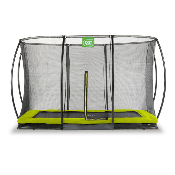 Trampolino elastico interrato EXIT Silhouette 244x366cm con rete di sicurezza - verde