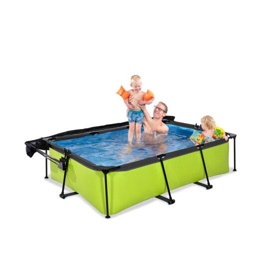 Piscina EXIT Lime 220x150x65cm con pompa filtro e pensilina - verde