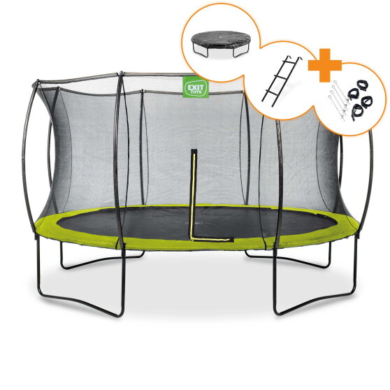 Trampolino elastico EXIT Silhouette ø366cm - verde + kit di accessori gratuito