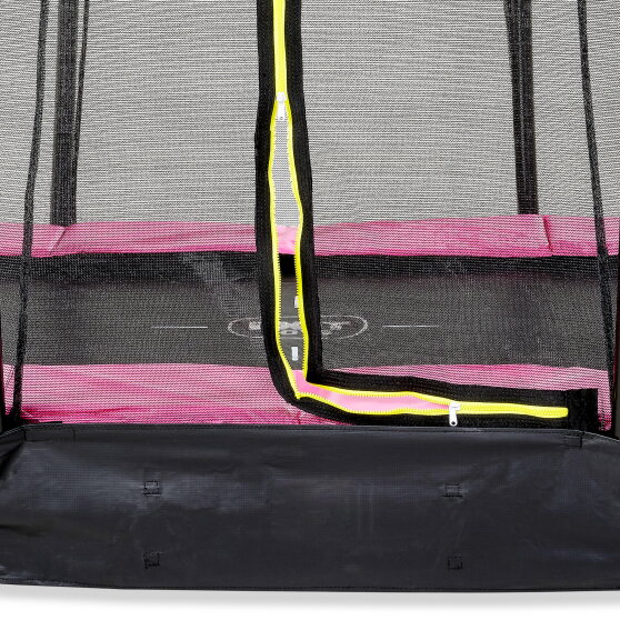 Trampolino elastico interrato EXIT Silhouette 153x214cm con rete di sicurezza - rosa