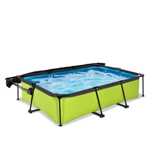 Piscina EXIT Lime 300x200x65cm con pompa filtro e pensilina - verde