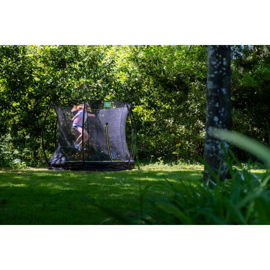 Trampolino elastico interrato EXIT Silhouette ø244cm con rete di sicurezza - verde