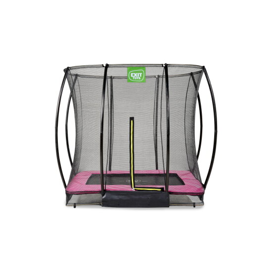 Trampolino elastico interrato EXIT Silhouette 153x214cm con rete di sicurezza - rosa