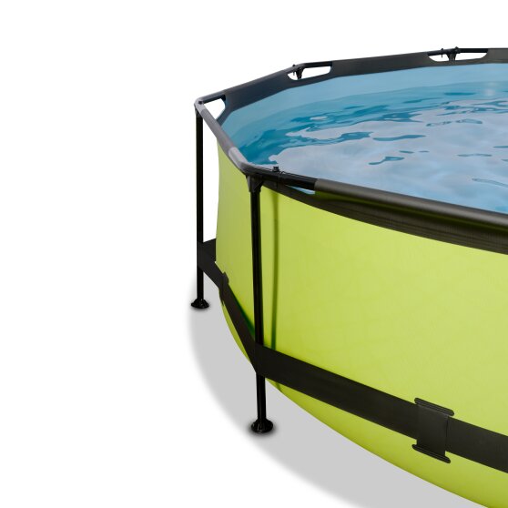 EXIT Lime pool ø300x76cm with filter pump and canopy - green